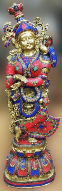 Brass Showpiece Radha God Idol Statue - 14*8.5*36 Inch (BS1553 R)