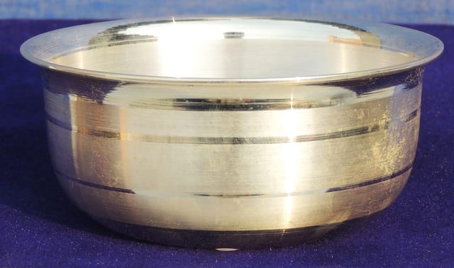 Pure Silver Katori, Bowl With 92.5 Hallmarked - 3.5*3.5*1.5 Inch (SL034 B)
