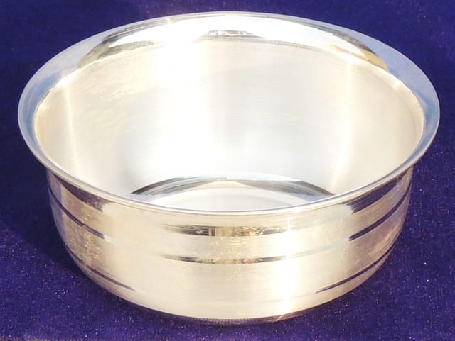 Pure Silver Katori, Bowl With 92.5 Hallmarked - 3.5*3.5*1.5 Inch (SL034 C)