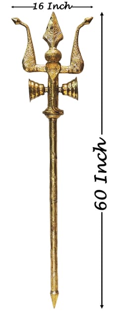 Brass Trishul - 16*5*60 Inch (Z138 U)