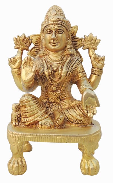 Brass Showpiece Laxmi Ji God Idol Statue - 3.5*2.2*5.6 Inch (BS1624 L)