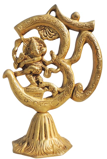 Brass Showpiece Om Ganesh Stand - 6*3.5*8.5 Inch (BS1655 E )