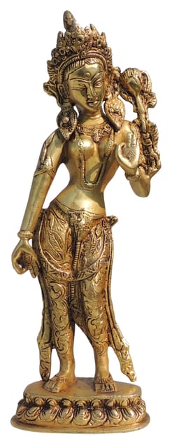 Brass Showpiece Tara Devi  God Idol Statue - 4*2.5*12 Inch (BS1652 F)