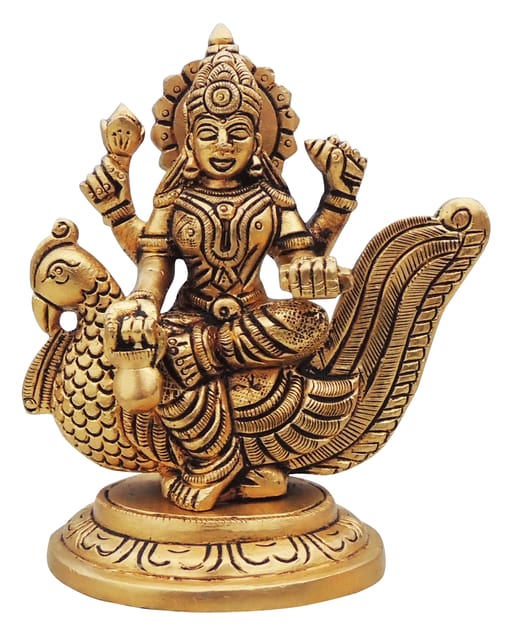Brass Showpiece Gayatri Devi  God Idol Statue - 4*2.7*4.5 Inch (BS1638 G)