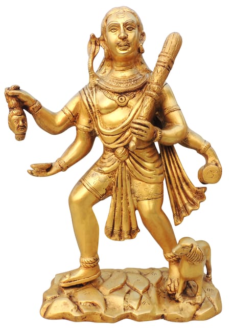 Brass Showpiece Bhairav Baba God Idol Statue - 10*4.5*15 Inch (BS968 K)