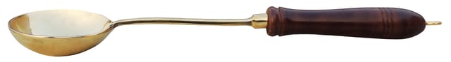 Brass Ramcha With Wooden Handle - 14*3*1 Inch (BC178 A)