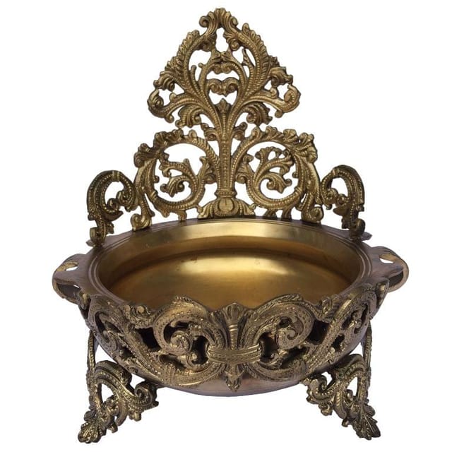 Brass Metal Home/Event Decor Floating candle stand/Urli - 9*8*11 inch (BS1157 A)