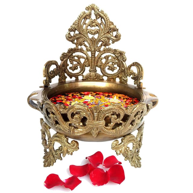 Decorative Brass Urli - Floating Flower Pot - 9*8*11 inch (BS1148 A)