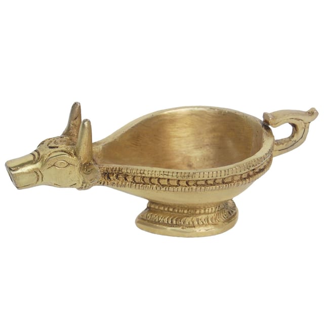 Brass Table Decor Nandi Oil Lamp Deepak - 2.5*5.5*2.5 inch (BS1182 A)