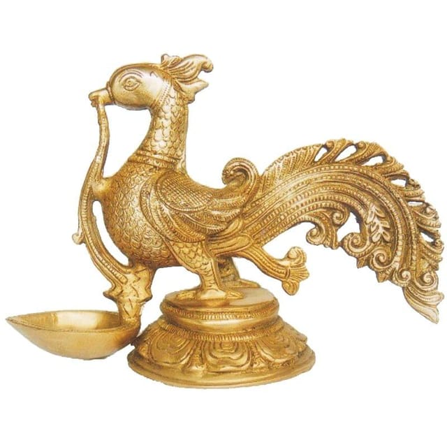 Brass Cock (Murga) Oil Lamp Deepak - 9*3.5*6.5 inch (BS1179 A)
