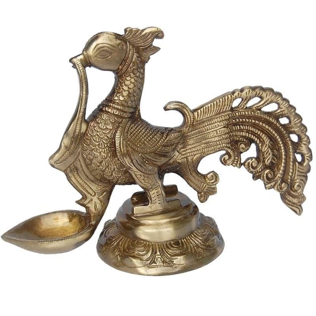 Brass Cock (Murga) Oil Lamp Deepak - 9*3.5*6.5 inch (BS1167 A)