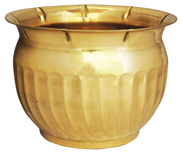 Brass planter Pot Gamala Diameter 10 Inch weight 750 gm  - 10*10*7 inch (F253)