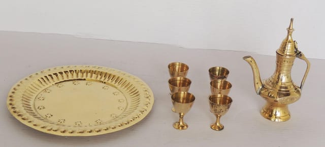 Brass Mini Miniature Wine Set for Children Playing   - 6.2*6.2*4.4 inch (Z247 A)