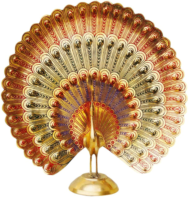 Brass Decorative Showpiece Peacock More - 10.5*3*10.5 inch (F375 B)