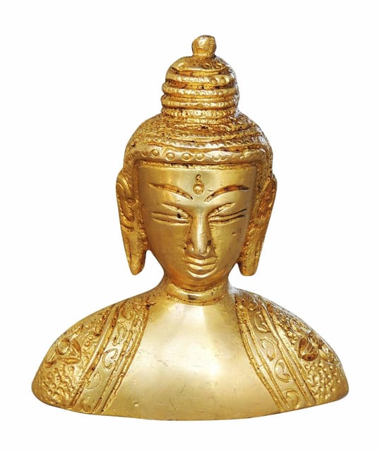 Brass Showpiece Buddha Half Statue  - 2.7*1*3.5 inch (BS1073 C)