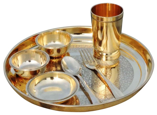 Pure Brass Thali Set 7 Pcs. -11.5 (BC108 A)