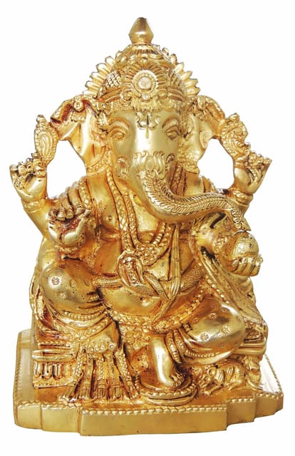 Brass Showpiece Ganesh Ji God Idol Statue - 3.8*2.7*5 inch (BS221)