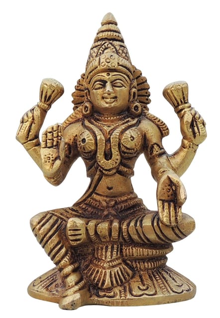 Brass Showpiece Laxmi Ji God Idol Statue - 2.5*2.5*5 inch (BS1041 L)