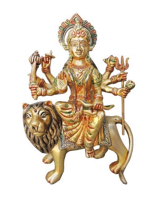 Brass Showpiece Durga Ji God Idol Statue - 7*3*10.5 inch (BS937 B)