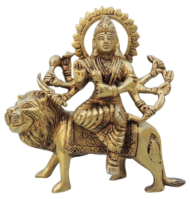 Brass Showpiece Durga Ji God Idol Statue - 5*1.5*6 inch (BS1028 D)