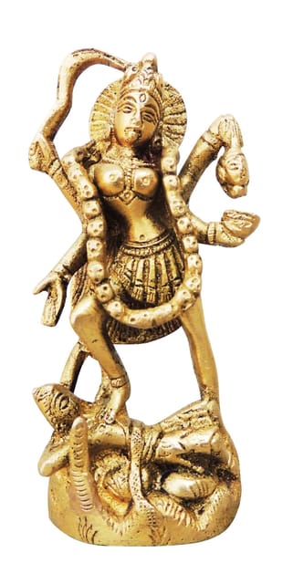 Brass Showpiece Kali Maa God Idol Statue  - 2*1.2*4.6 inch (BS954 B)
