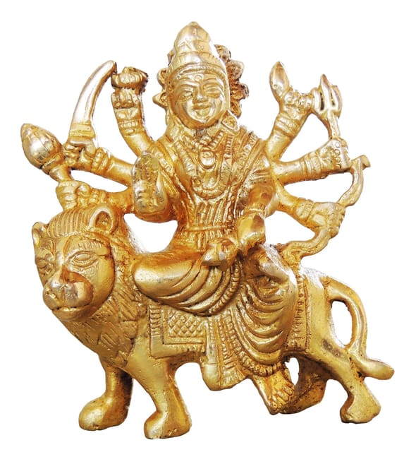 Brass Showpiece Durga Ji God Idol Statue - 2.5*1*4 inch (BS1028 A)