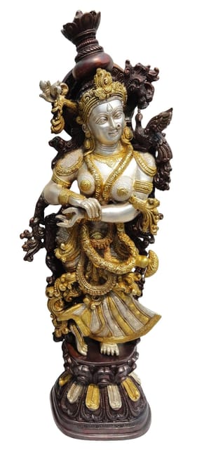 Brass Showpiece Radha God Idol Statue  - 8*6*29 inch (BS075 R)