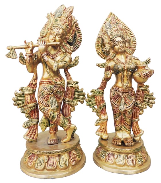 Brass Showpiece Radha Krishna God Idol Statue  - 12*5.3*13 inch (BS616 A)