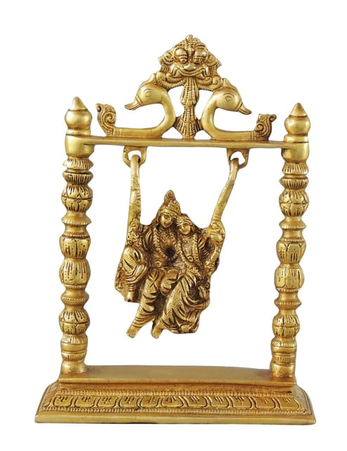 Brass Showpiece Radha Krishan Jhula God Idol Statue  - 7.4*2.2*10 inch (BS1067 A)
