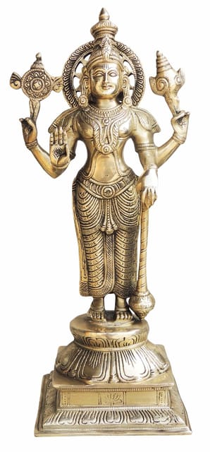 Brass Showpiece Vishnu Ji God Idol Statue  - 7.5*5.8*17.5 inch (BS985 V)