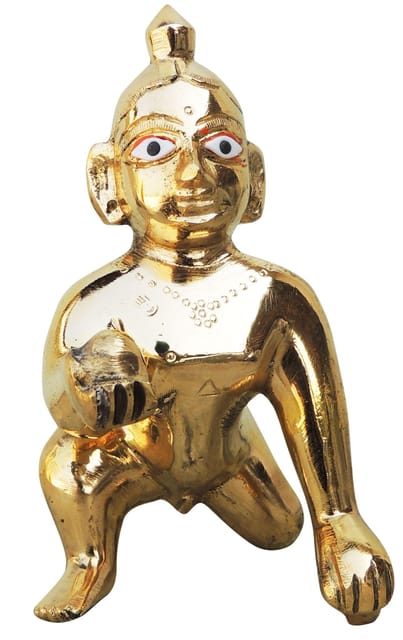 Brass Showpiece Laddu Gopal God Idol Statue  - 3*5*4.8 inch (BS871 B)