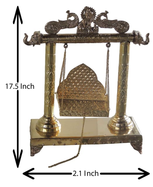 Brass Laddu Gopal Jhula For God Idol - 14.5*6.3*17.5 inch (AS227 D)