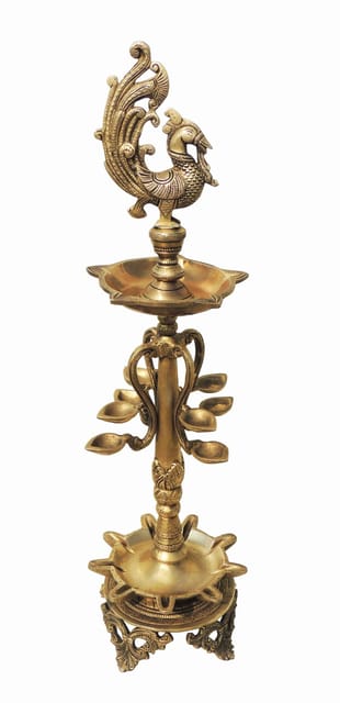 Brass Showpiece Hen (Murga) Deepak Statue - 7*7*25 Inch (BS905 A)