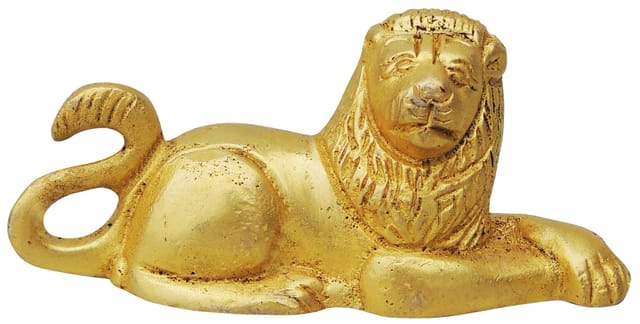 Brass Showpiece Lion Statue - 3.5*1*1.5 Inch (BS849 A)