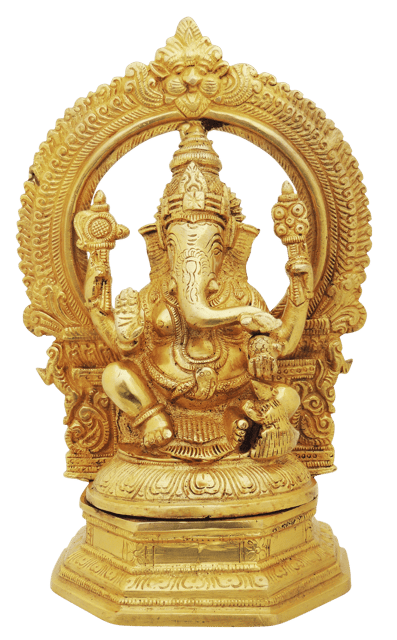 Brass Showpiece Ganesh Ji God Idol Statue - 6.2*3.5*9.6 Inch (BS1325 G)