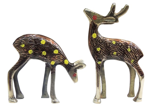 Brass Showpiece Deer Statue - 3.5*1.1*5.5 Inch (AN228 A)