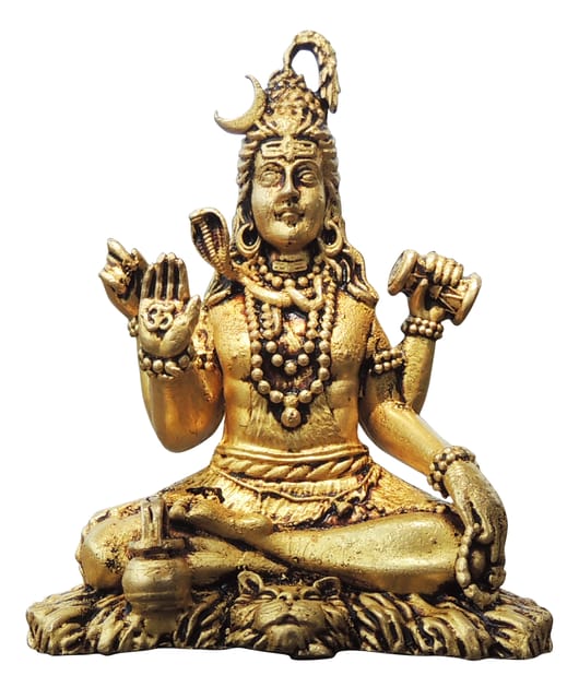 Brass Showpiece Shiv ji idol Statue, Made From Machine - 2.5*1.5*3 Inch (BS1734 D)