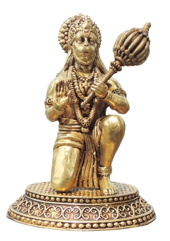 Brass Showpiece Hanuman Ji God Idol Statue, Made From Machine - 3.5*2*4.5 Inch (BS1735 E)