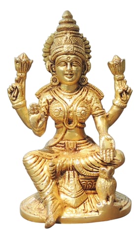 Brass Showpiece Laxmi Ji God Idol Statue - 4*3.5*6.5 Inch (BS1724 L)