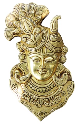 Brass Showpiece Shrinath Ji Wall hanging Idol Statue - 6*1.5*11.5 Inch (BS1720 C)