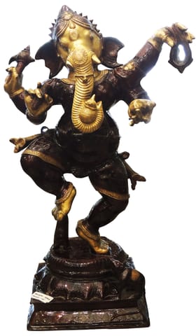 Brass Showpiece Antique Ganesh God Idol Statue, 50 KG (BS1764 G)