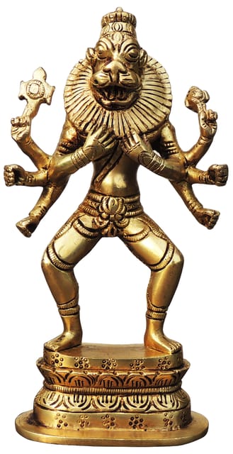 Brass Showpiece Narsingh Bhagwan God Idol Statue - 4*2*7.2 Inch (BS1286 N)