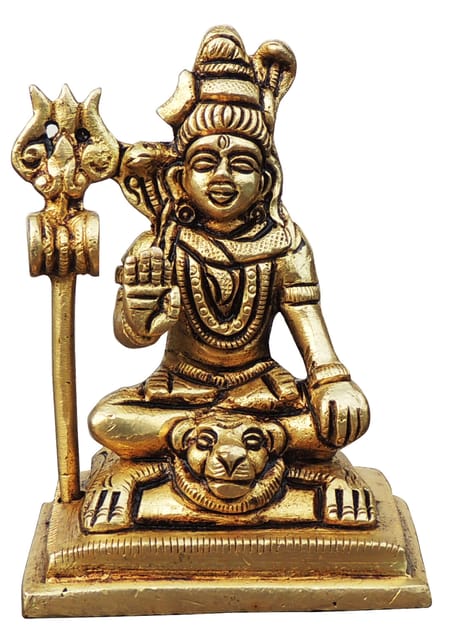 Brass Showpiece Shiv Ji God Idol Statue - 2.2*1.7*3.2 Inch (BS1710 D)