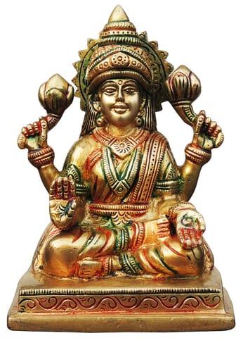 Brass Showpiece Laxmi Ji God Idol Statue - 4*3.5*5.5 Inch (BS1746 L)