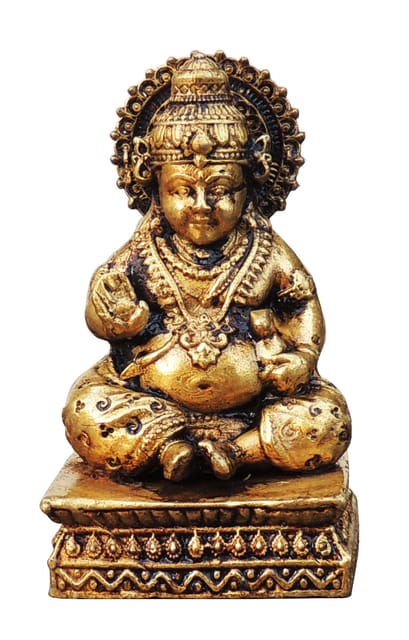 Brass Showpiece Kuber Ji God Idol Statue - 1.2*1*2.7 Inch (BS1748 C)