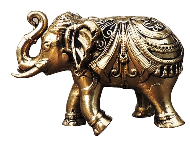 Brass Showpiece Elephant God Idol Statue - 2.2*1*1.2 Inch (BS1751 C)