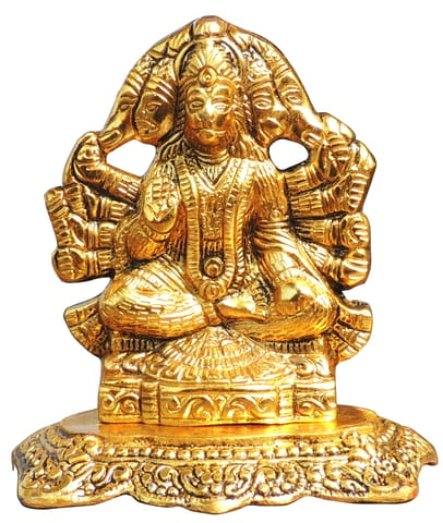 Brass Showpiece Panchmukhi Hanuman Ji Statue idol  - 5.3*3.5*5.8 Inch (AS364 G)