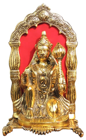 Brass Showpiece Wall Hanging Hanuman God Idol Statue- 6.1*5.5*12.5 Inch (AS350 G)