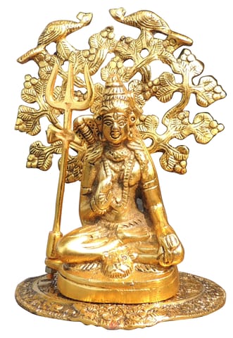 Showpiece Mahadev God Idol Statue Under Tree  - 6.5*5.2*8.5 inch (AS349 G)