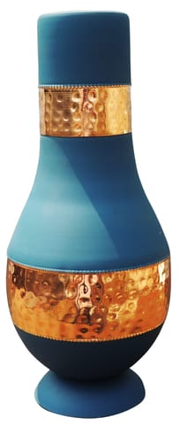 Copper Modern Sorahi Silk Blue - 4.5*4.5*9 Inch (BC190 D)